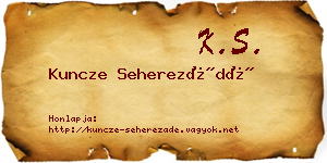 Kuncze Seherezádé névjegykártya